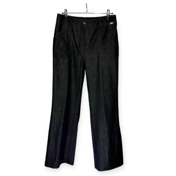 St. John Sport Charcoal Gray Women Wide Leg Trouser Pants Size 4